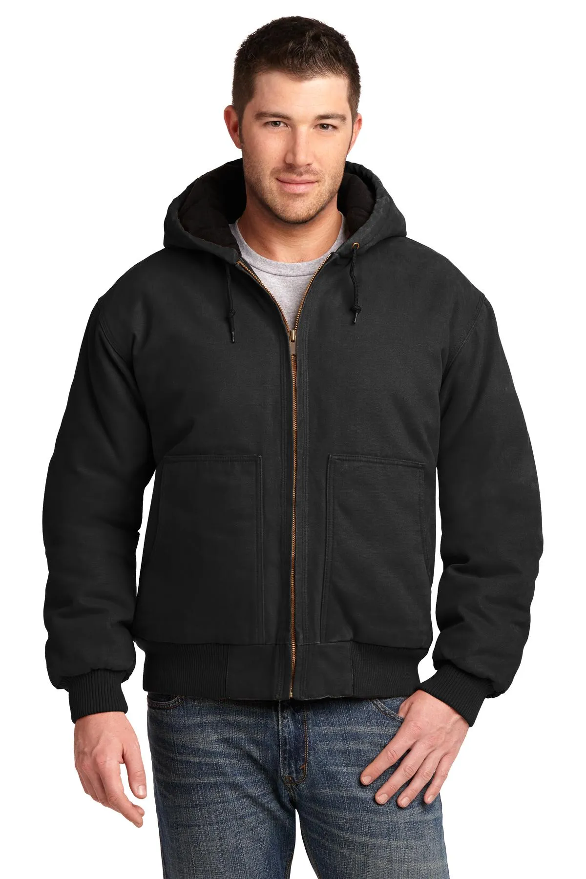 CornerStone Men's Washed Duck Cloth Insulated Hooded Work Jacket - CSJ41