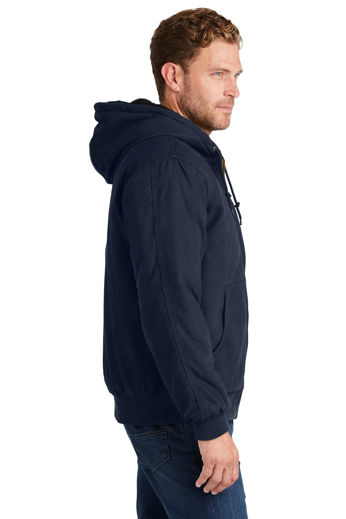 CornerStone Washed Duck Insulated Hooded Jacket, Navy