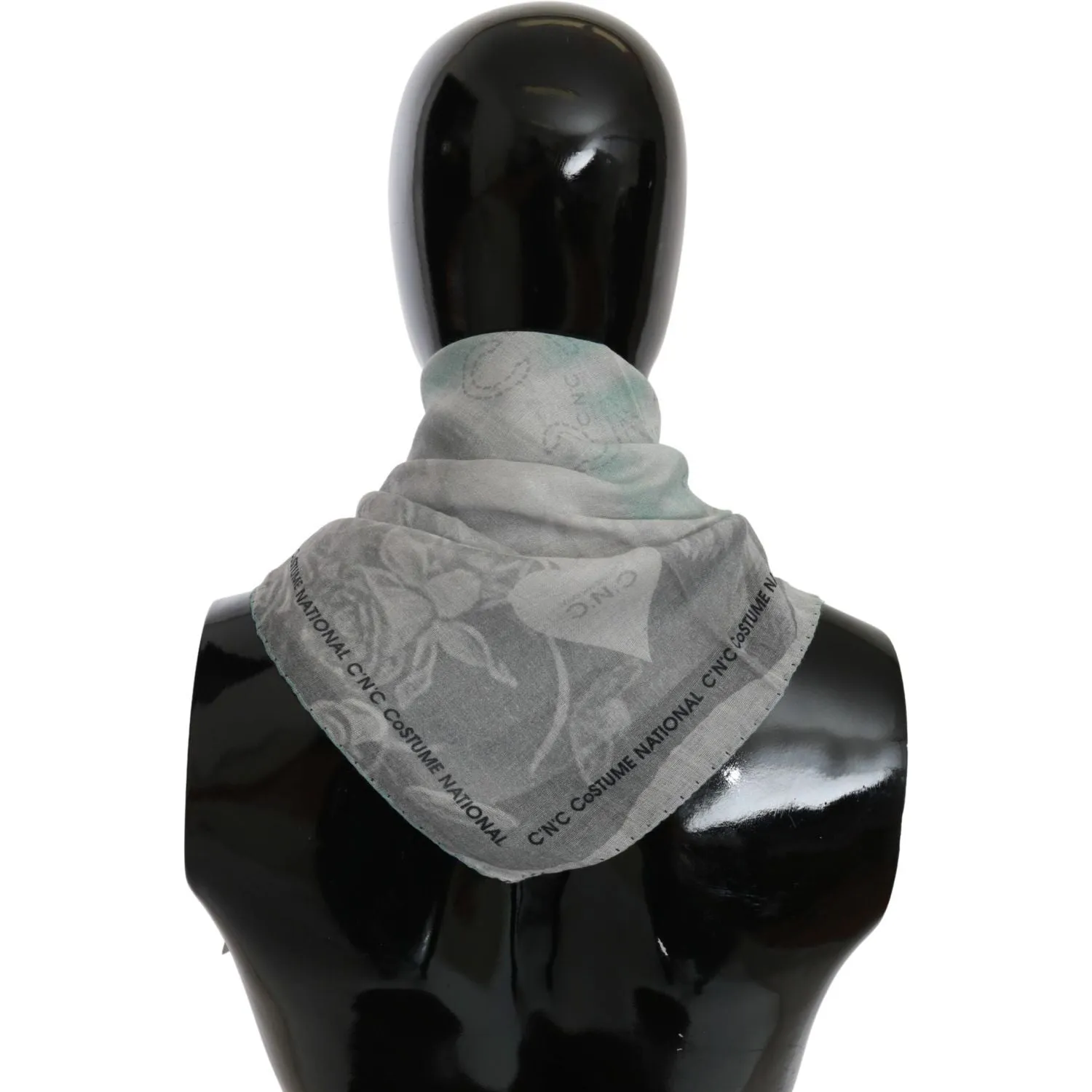 Costume National Elegant Gray Silk Scarf for Women