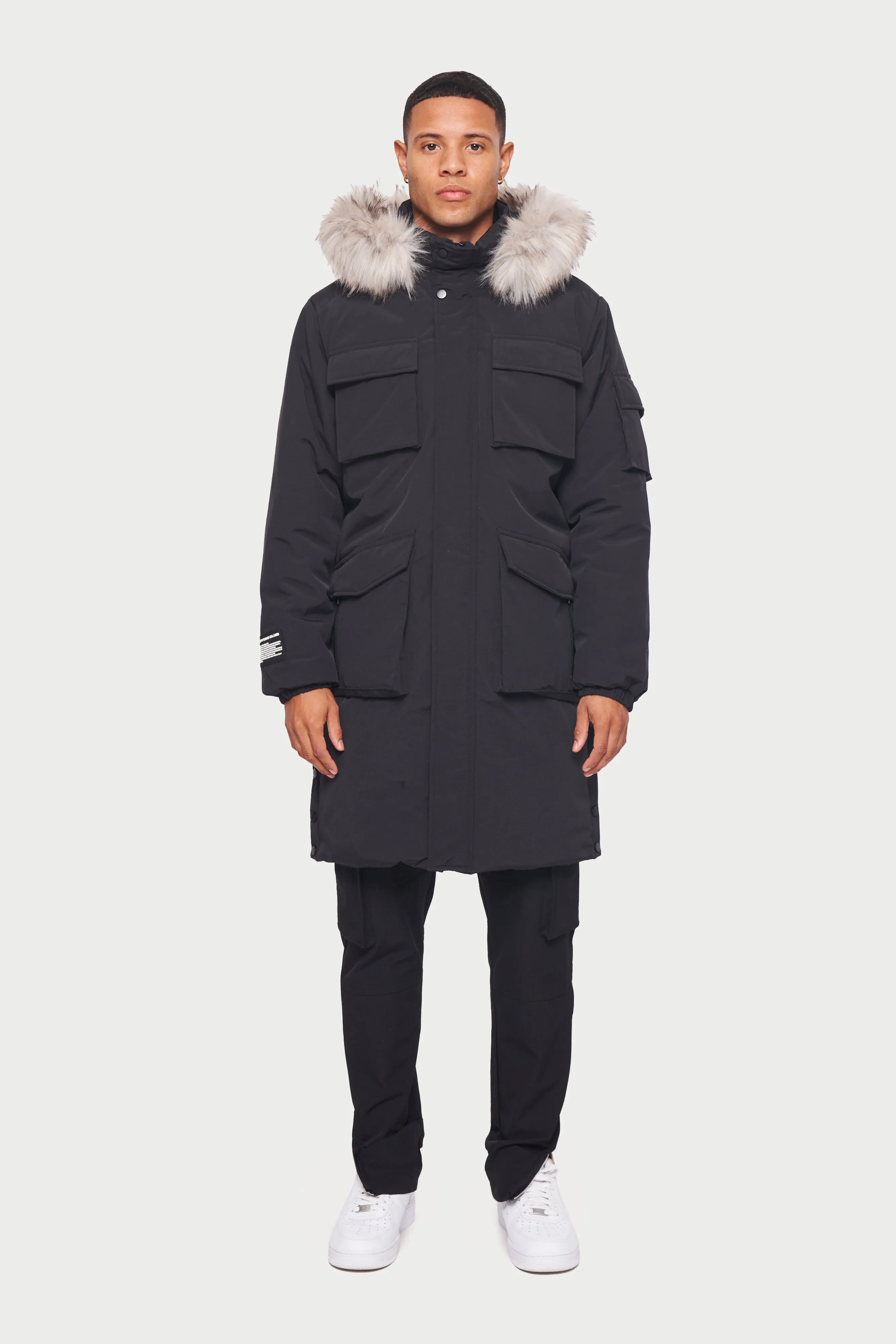 DETACHABLE FUR HOODED LONGLINE PARKA