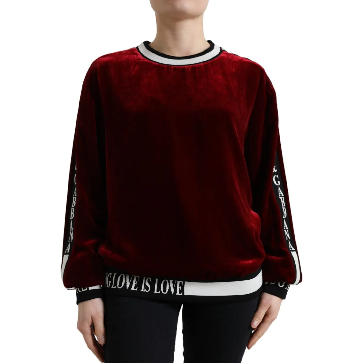 Dolce & Gabbana Elegant Bordeaux Silk-Blend Sweater