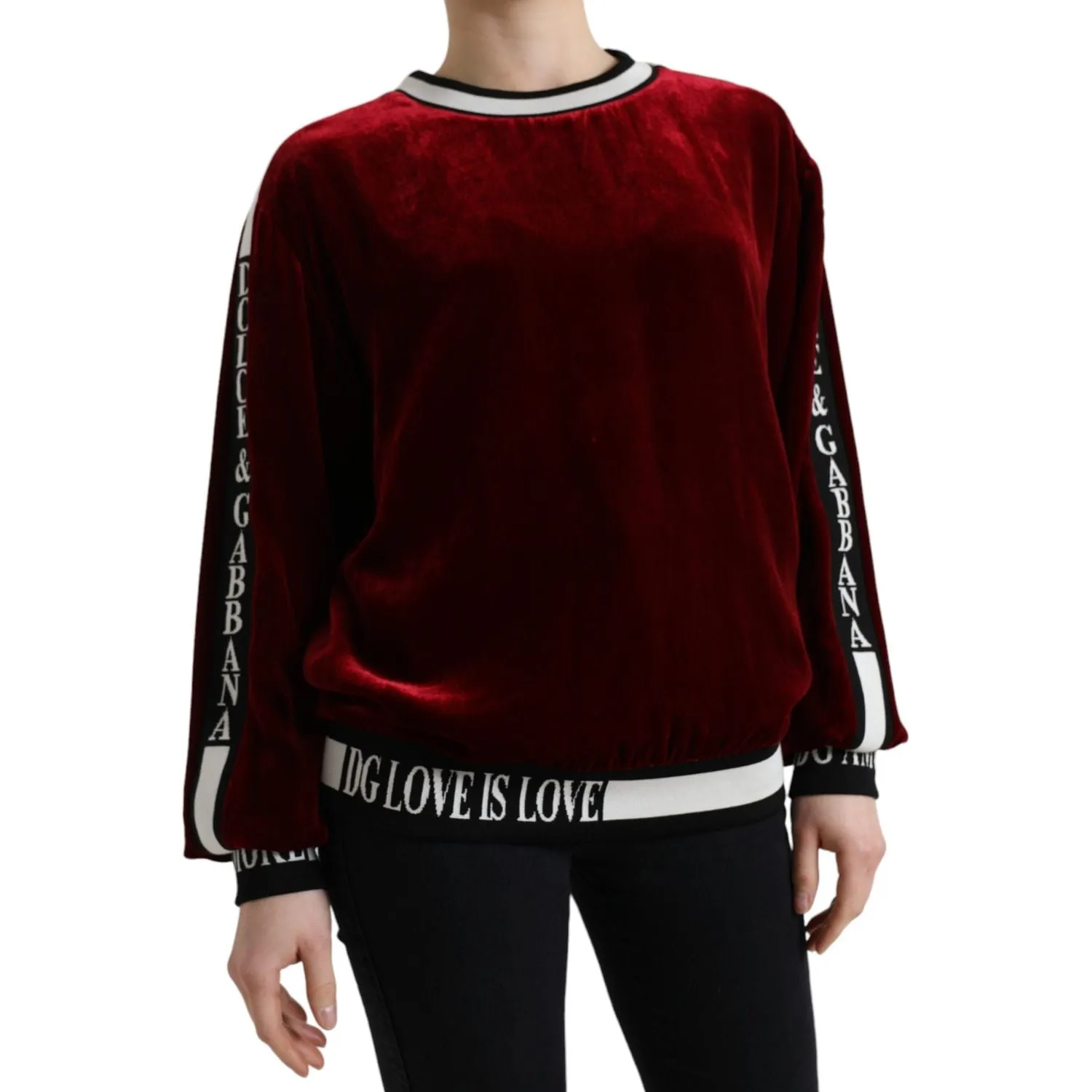 Dolce & Gabbana Elegant Bordeaux Silk-Blend Sweater