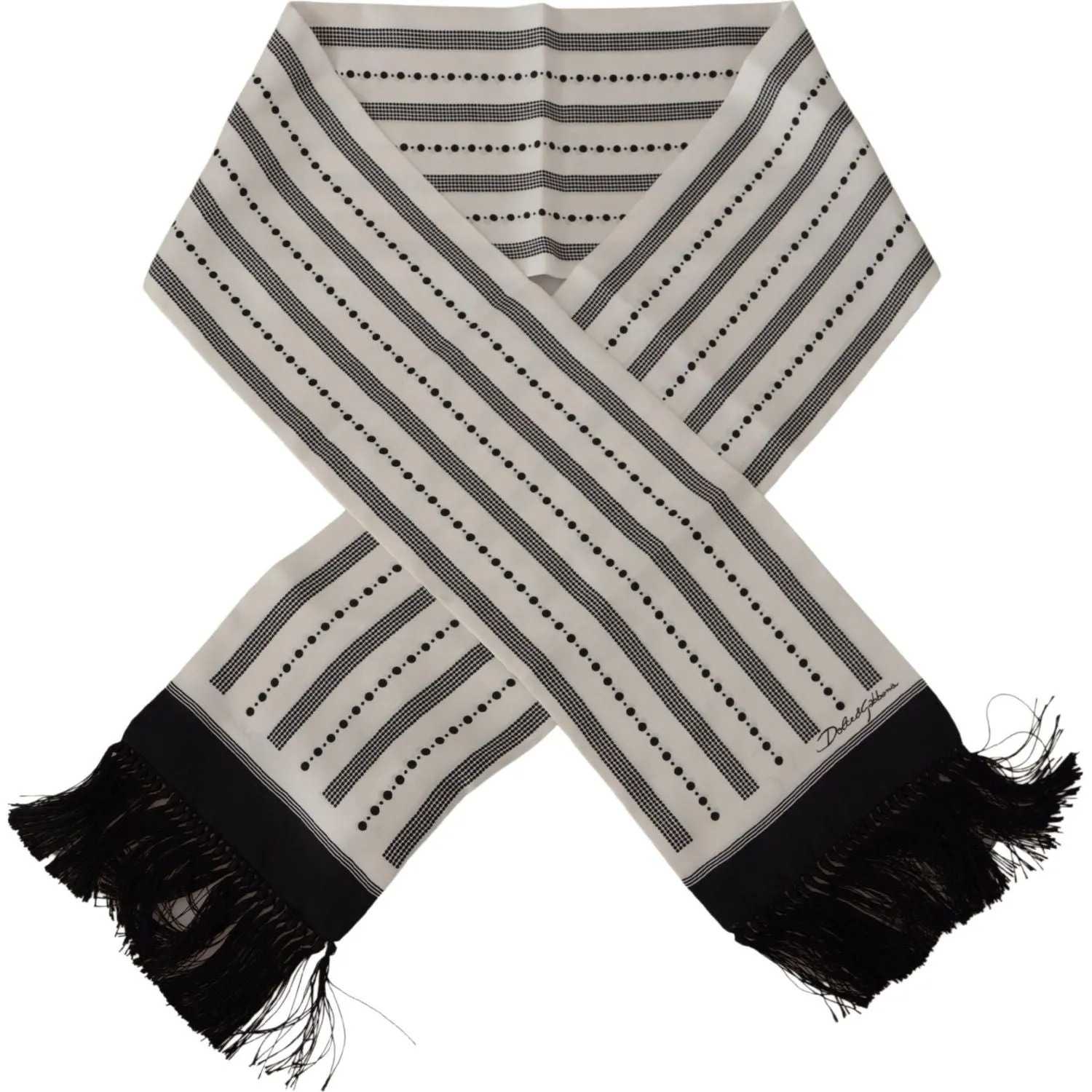 Dolce & Gabbana Elegant Monochrome Silk Men's Scarf