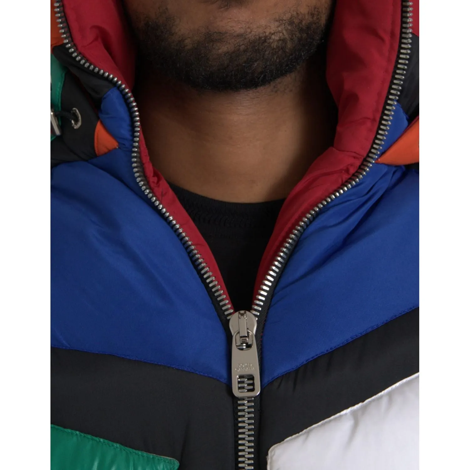 Dolce & Gabbana Multicolor Quilted Hooded Puffer Jacket