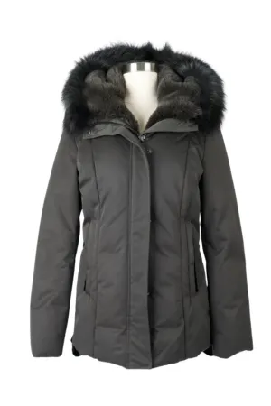 Down Parka Jacket W/ Fur Trim & Hood