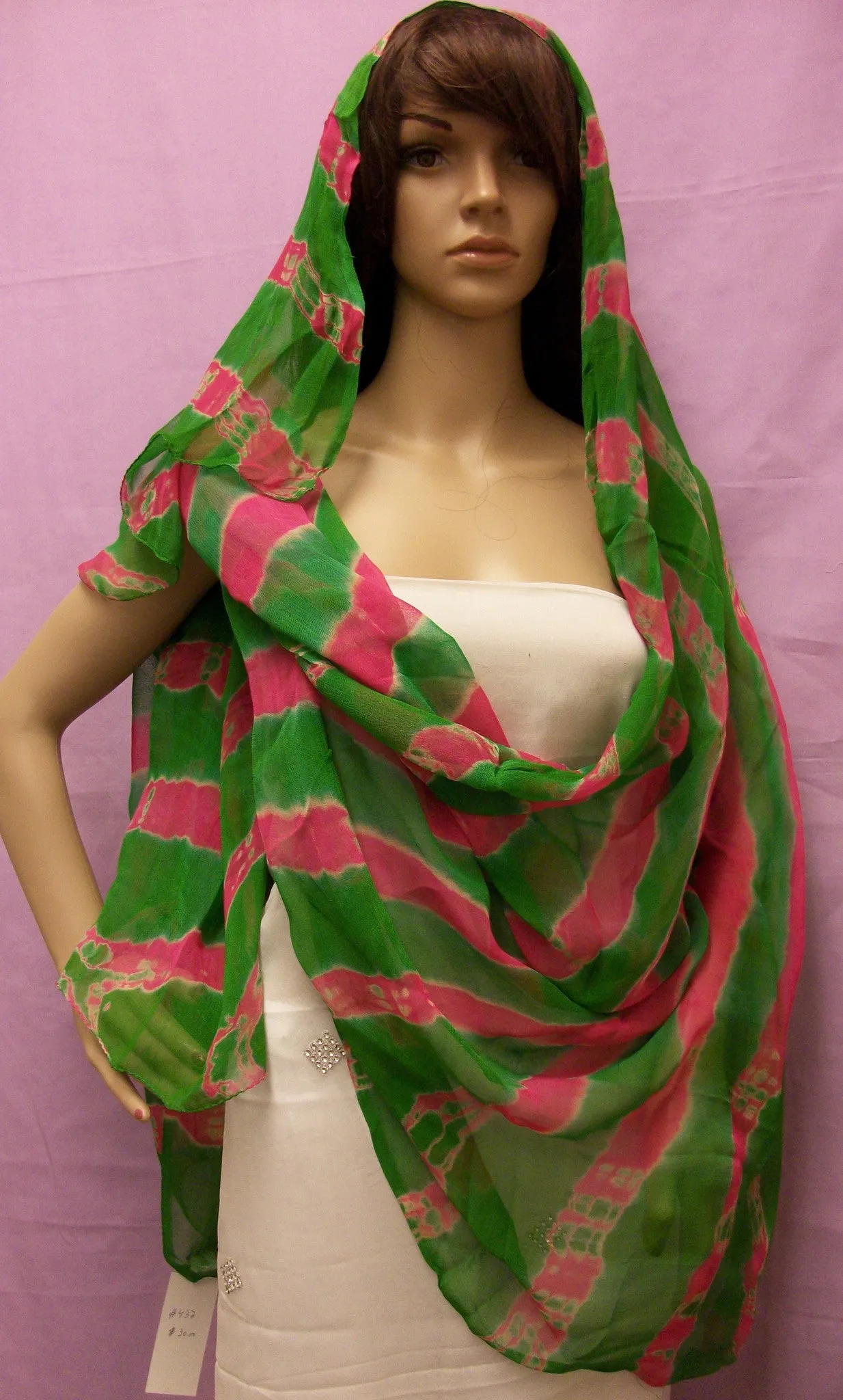 Dupatta Chiffon Pink Scarf