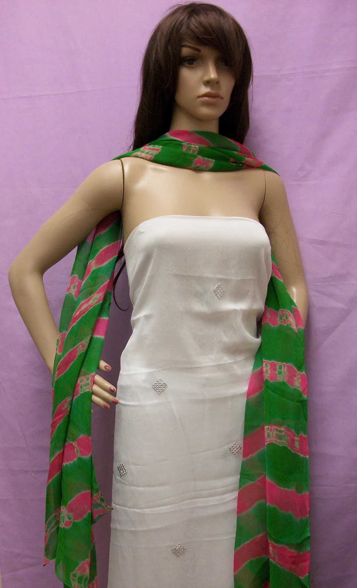 Dupatta Chiffon Pink Scarf