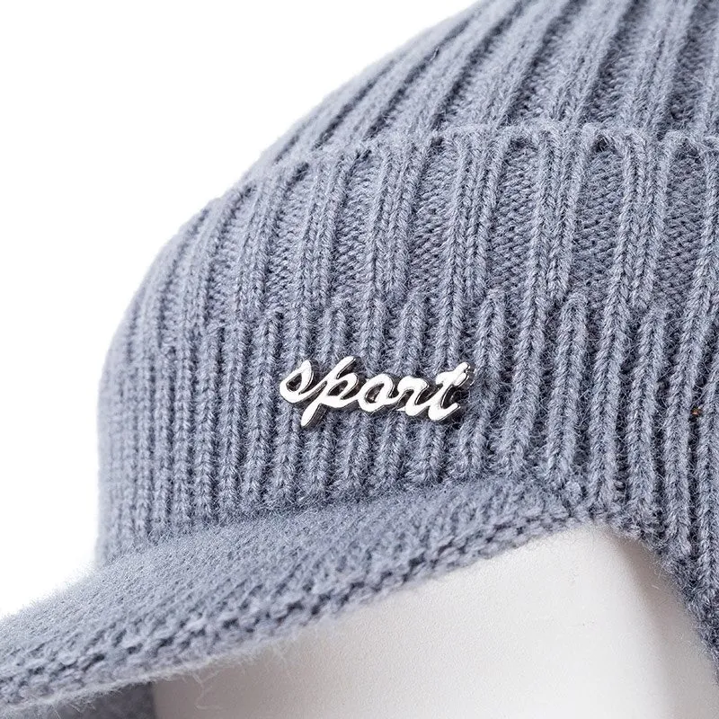 Ear Protection Stylish Soft Beanie Classic Knit Earflap Outdoor Knitted Woolen Warm Winter Cap