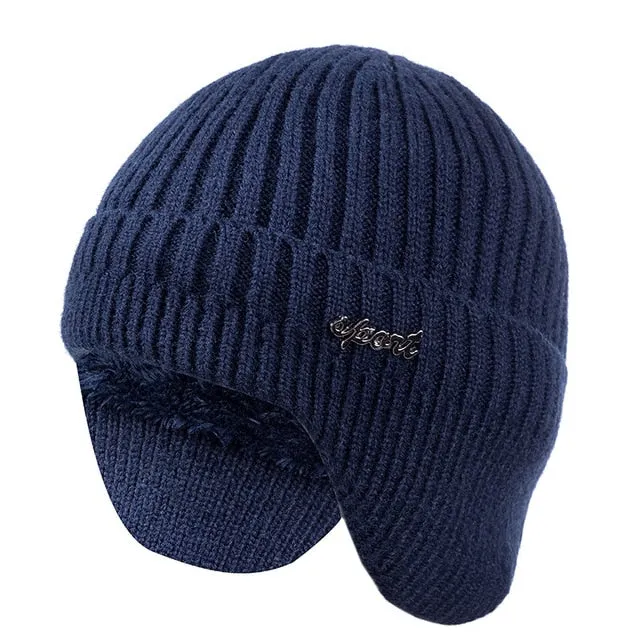 Ear Protection Stylish Soft Beanie Classic Knit Earflap Outdoor Knitted Woolen Warm Winter Cap