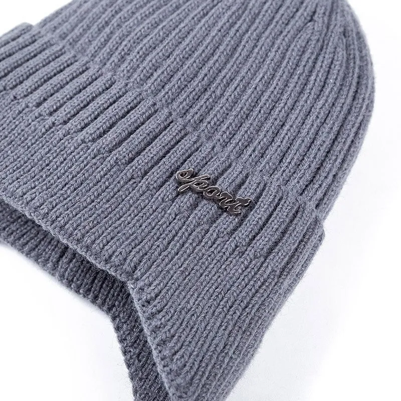 Ear Protection Stylish Soft Beanie Classic Knit Earflap Outdoor Knitted Woolen Warm Winter Cap