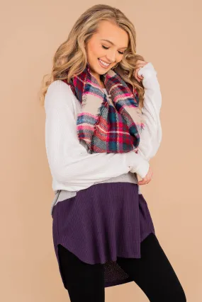 Easy Like Sunday Purple Colorblock Waffle Tunic