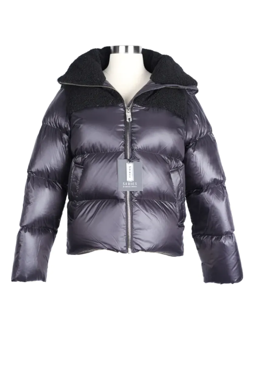 Faux Shearing Collar Down Puffer Jacket