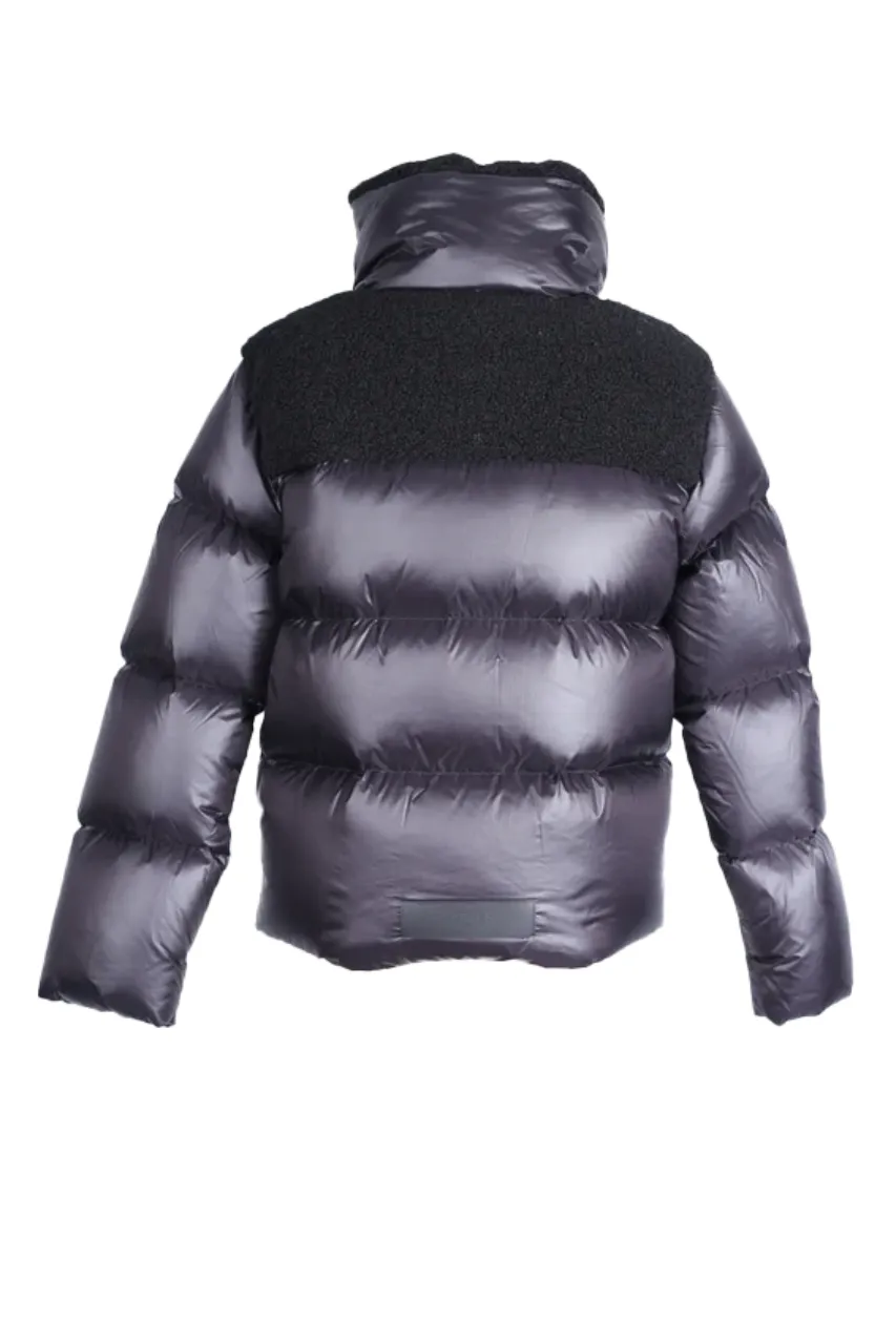 Faux Shearing Collar Down Puffer Jacket