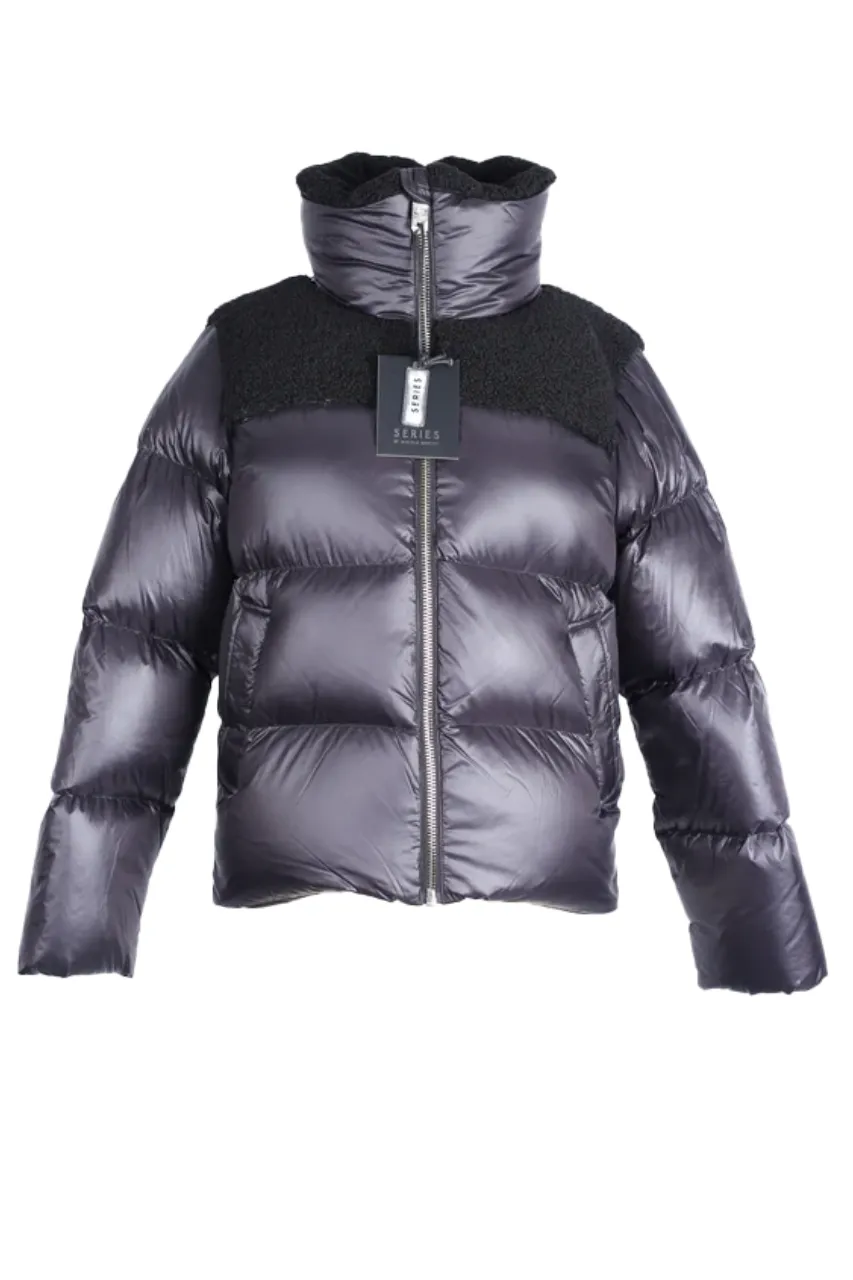 Faux Shearing Collar Down Puffer Jacket