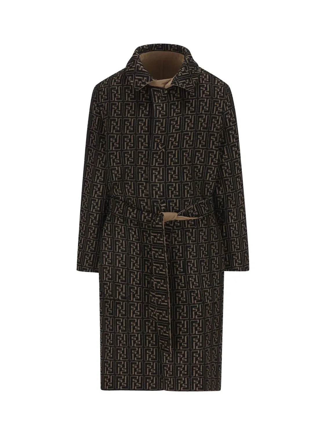 FENDI FW23 Double Wool Trench Coat for Men