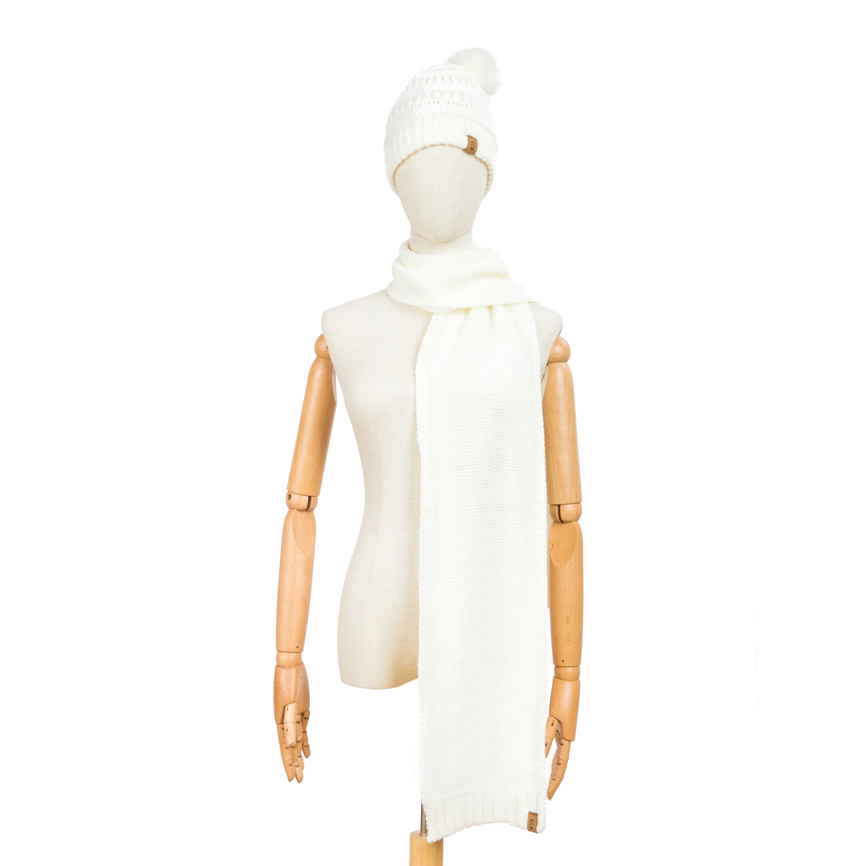 Free Country Scarf Beanie Set for Women (Knit Ivory)