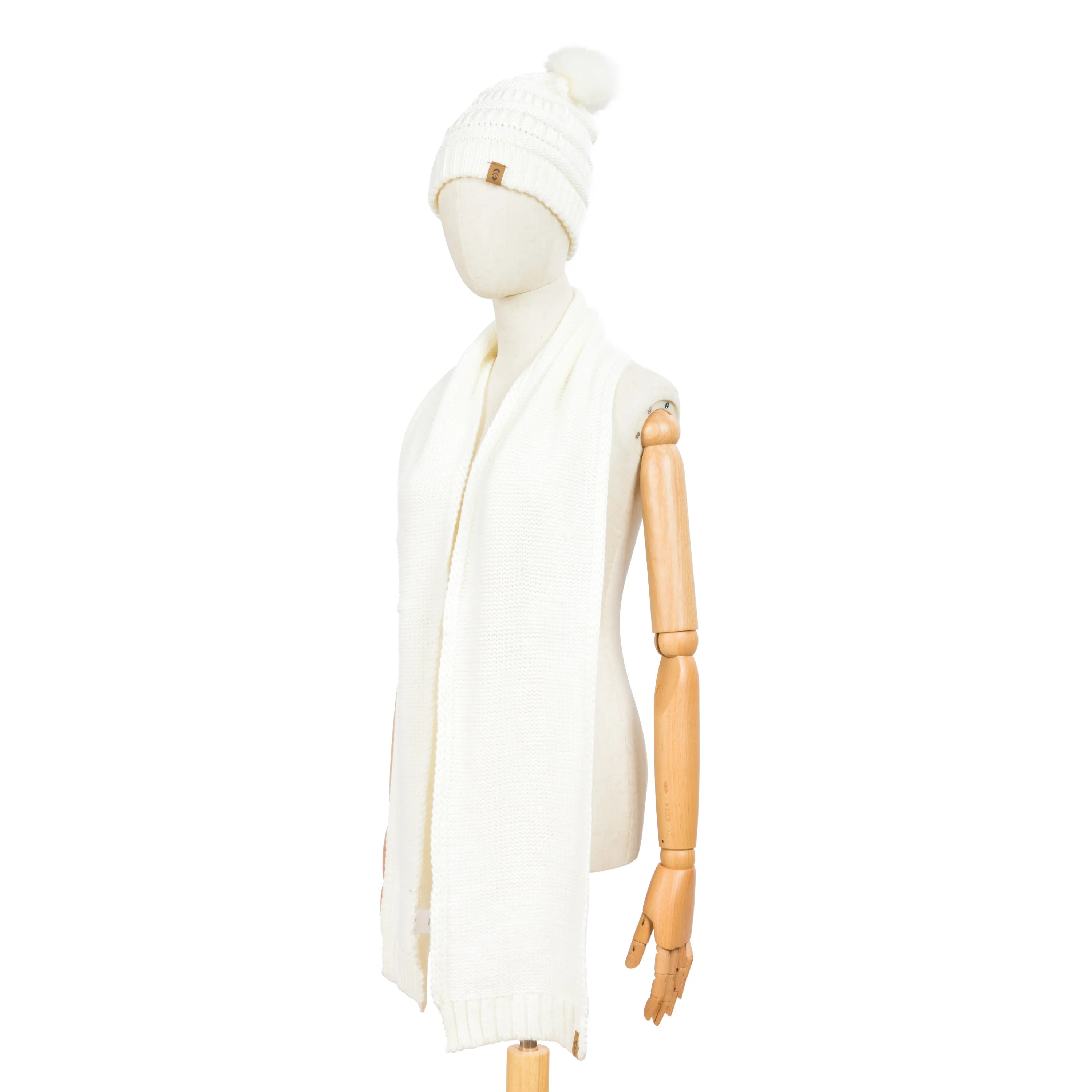 Free Country Scarf Beanie Set for Women (Knit Ivory)