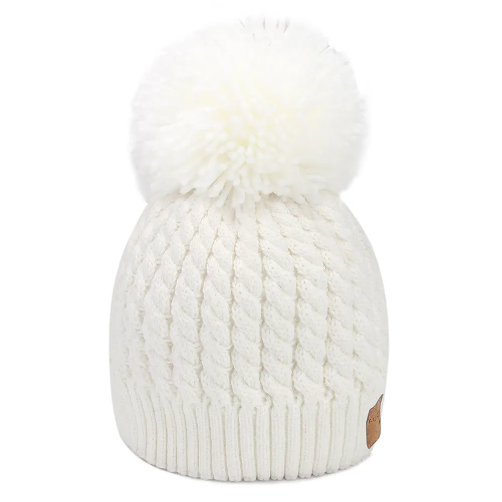 FURTALK Child Winter Yarn Bobble Hat Drop Shipping CH019