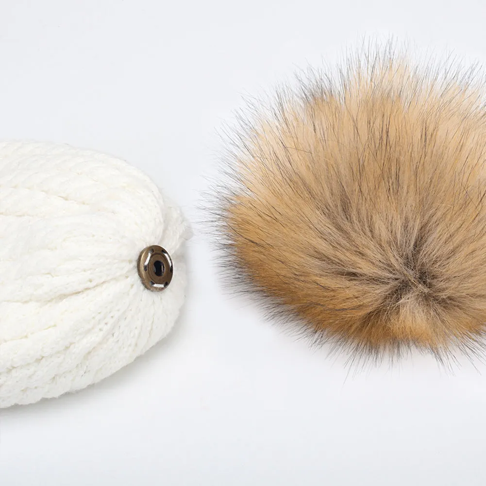 FURTALK Winter Kids Faux Fur Pom Pom Hat  Drop Shipping  CH014