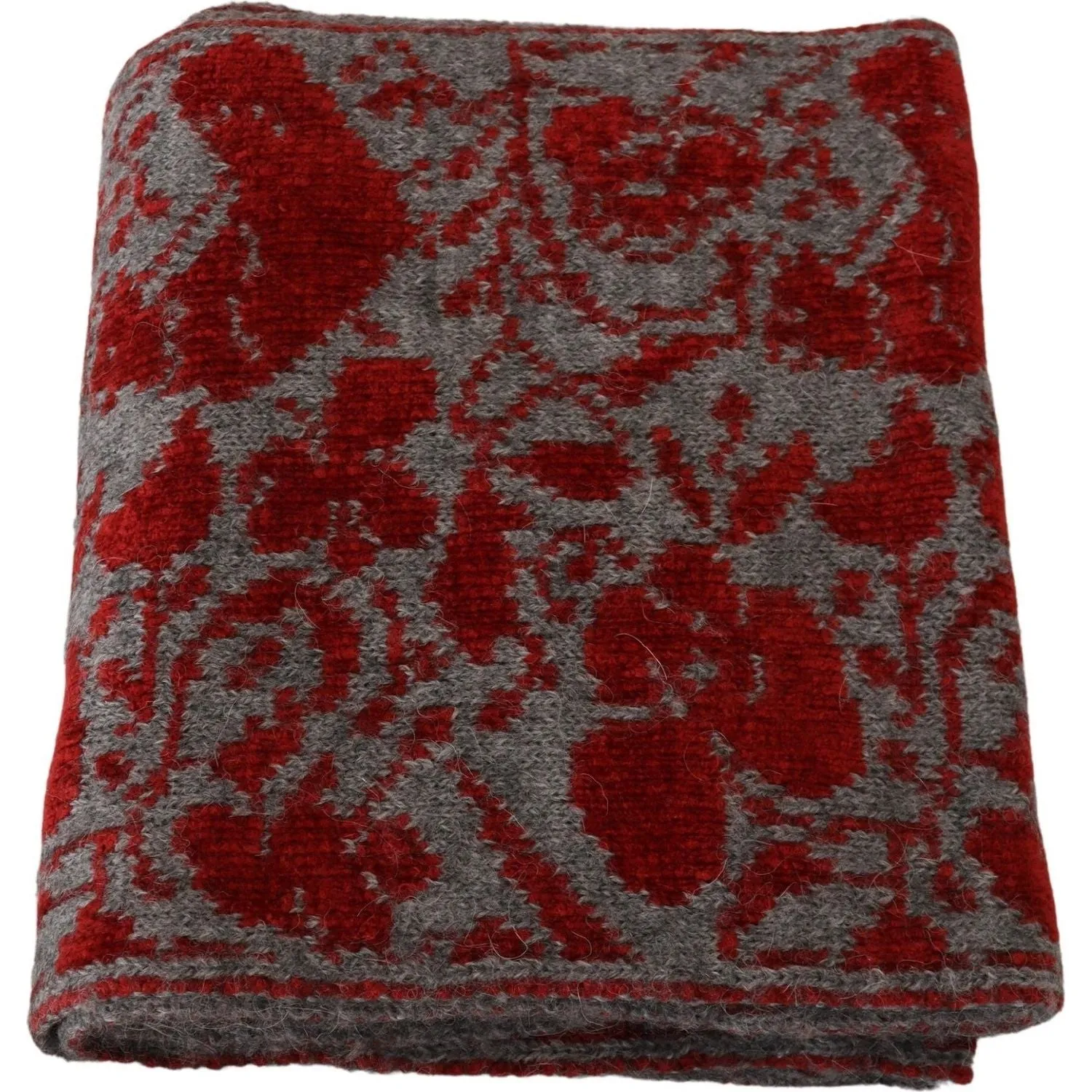 GF Ferre Chic Red and Grey Cotton Wrap Scarf