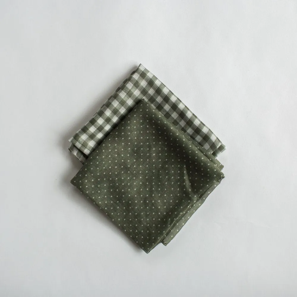 Gingham Mini Scarf Khaki