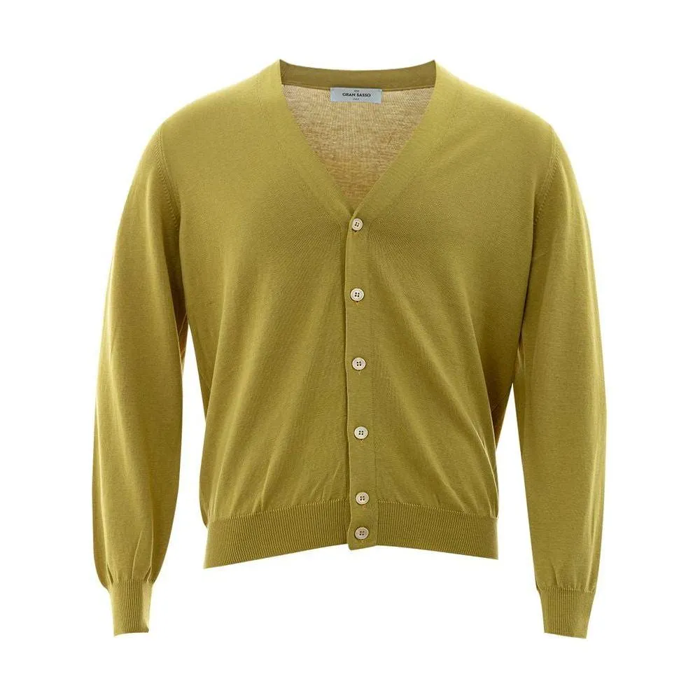 Gran Sasso Italian Wool Cardigan in Vibrant Yellow