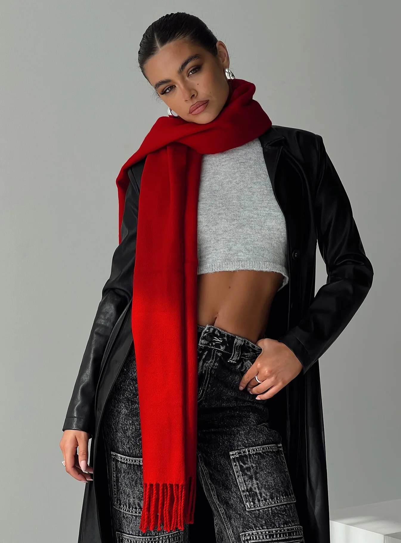 Heavy Hearted Scarf Red