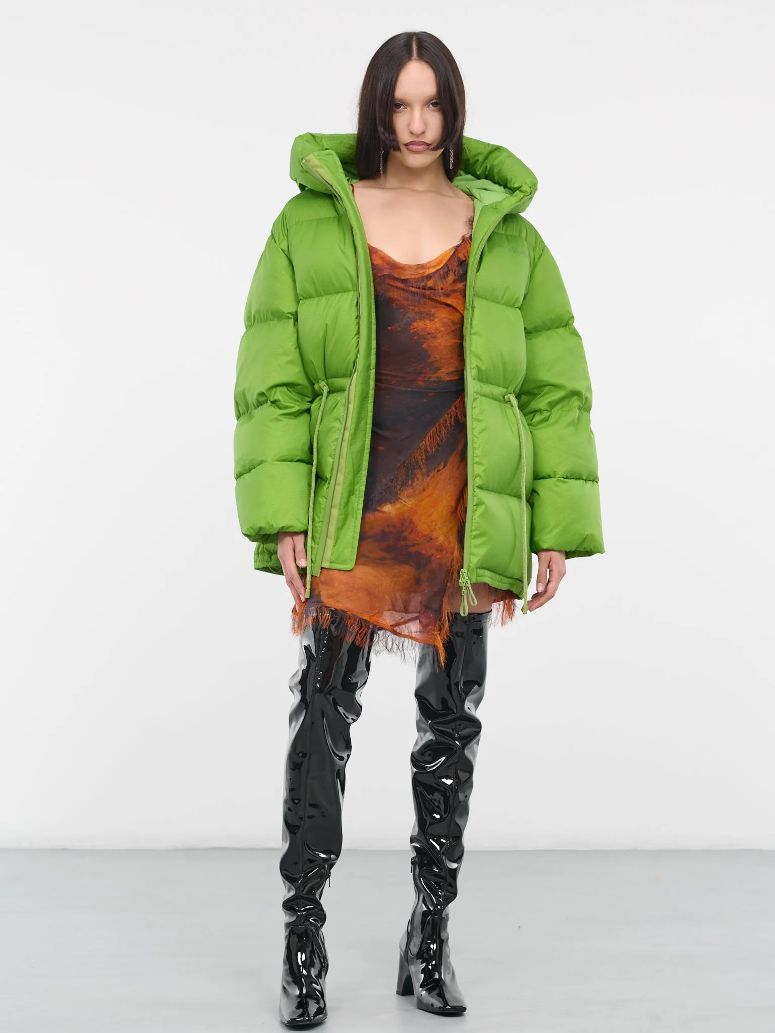 Hooded Puffer Jacket (FN-WN-OUTW000783-GRASS-GREEN)