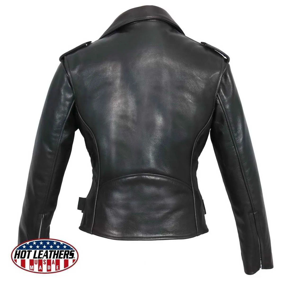 Hot Leathers JKL5004 Women's Black Premium USA Made Classic Motorcycle Style Leather Jacket