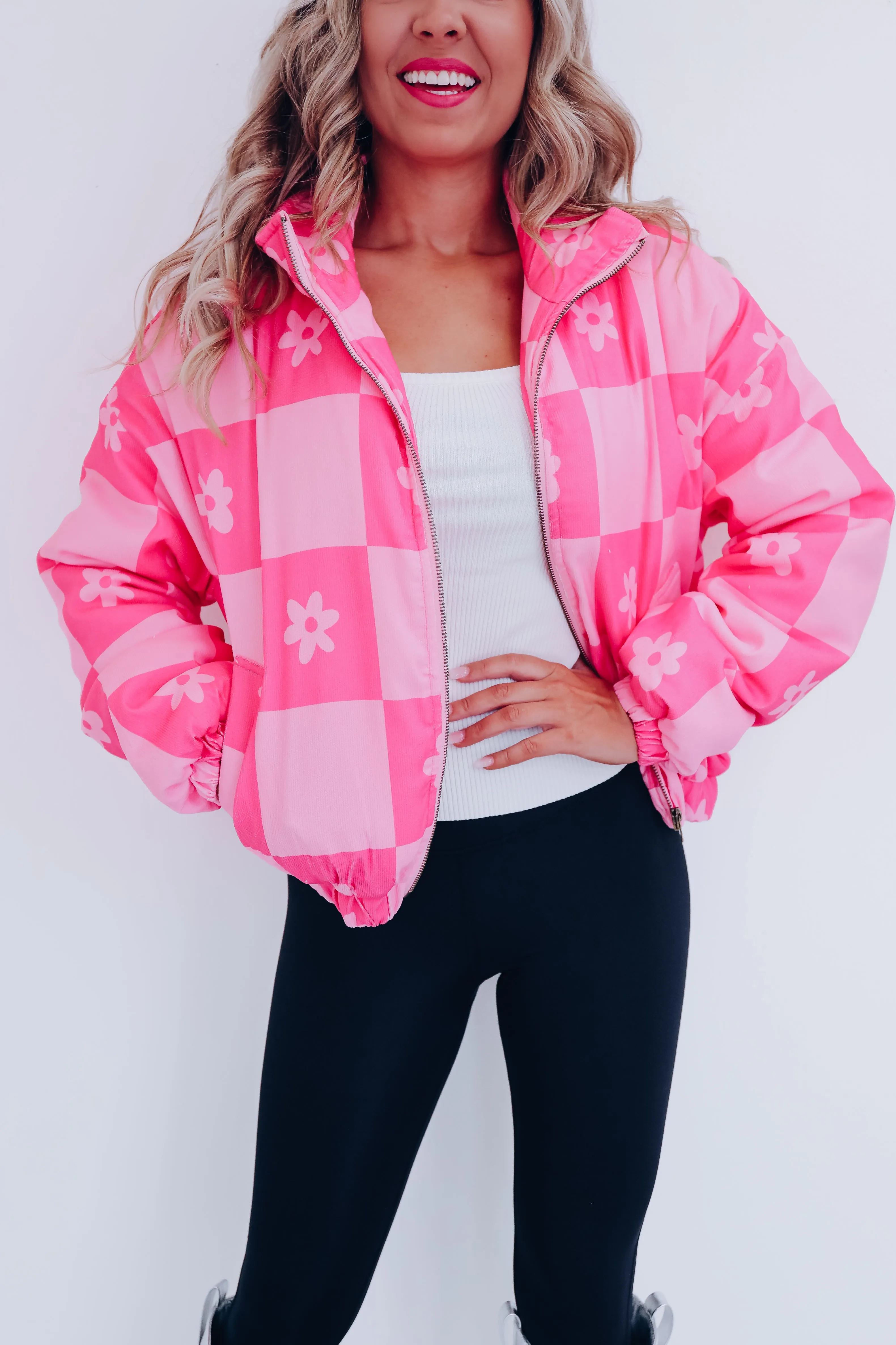 Ida Corduroy Puffer Jacket - Pink