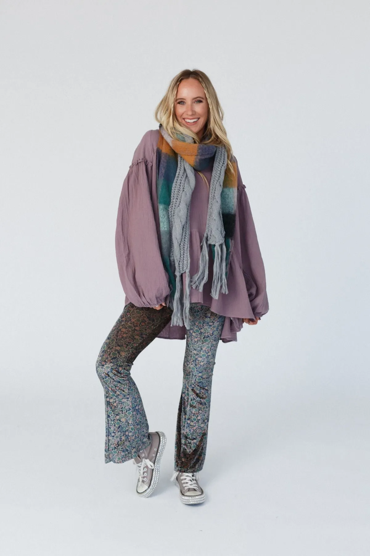 Joy Of Cozy Textured Scarf - Gray