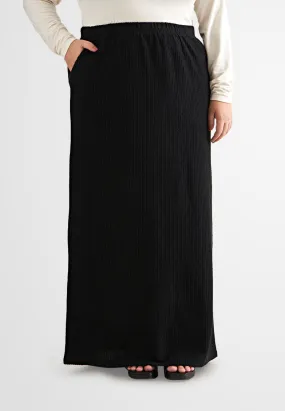 Kalina Knitted Long Straight Cut Skirt