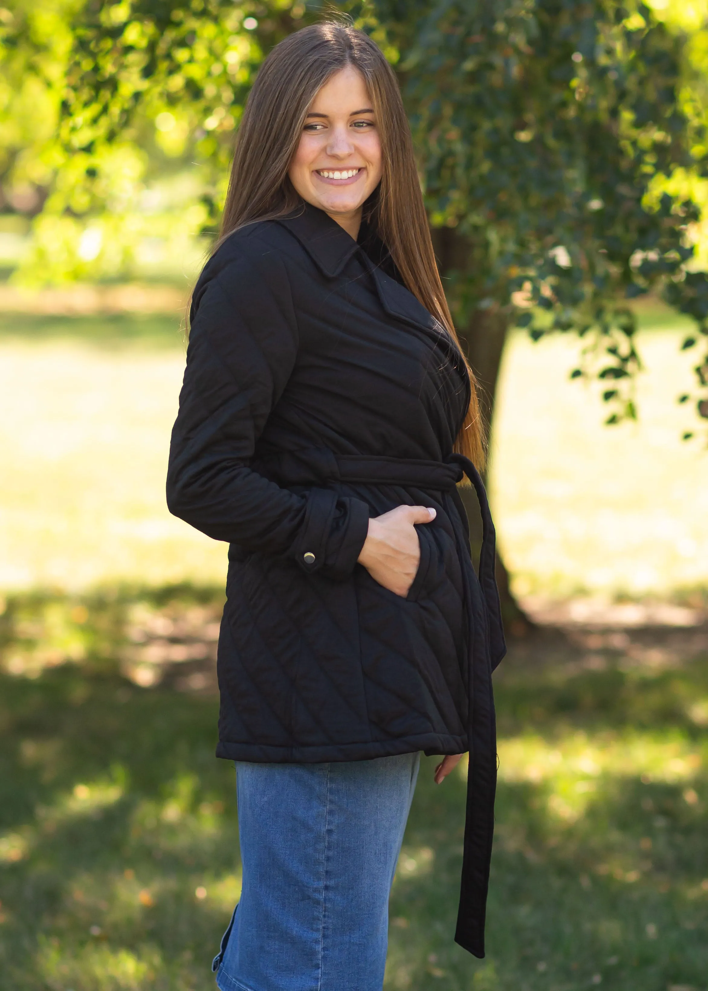 Kennedy Black Quilted Jacket - FINAL SALE