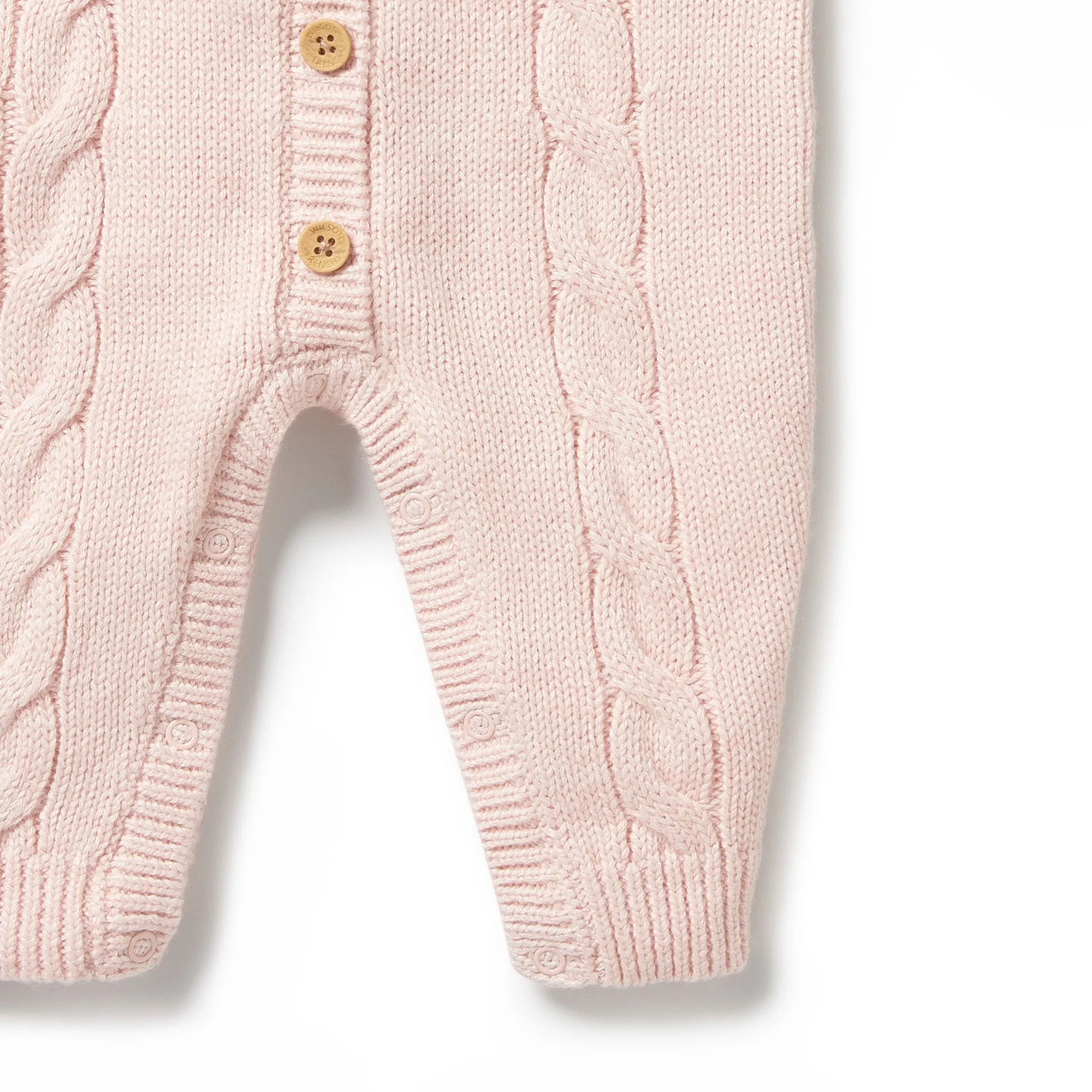 Knitted Cable Growsuit | Pink