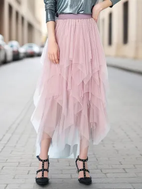 Lace Tiered High Waist Midi Skirt for Spring  Summer