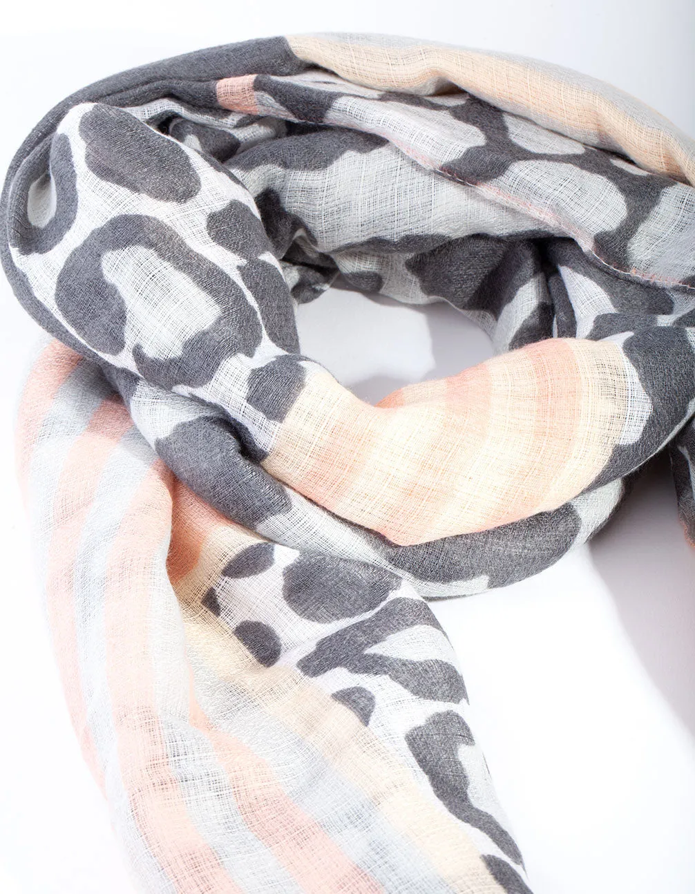 Leopard & Stripe Scarf