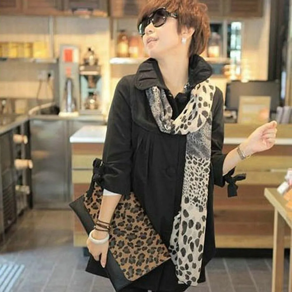 Leopard Print Scarf Women  Little Silk Hair Tie Band Neckerchief Multi-purpose Luxury Chiffon Scarf Woman's Accesories