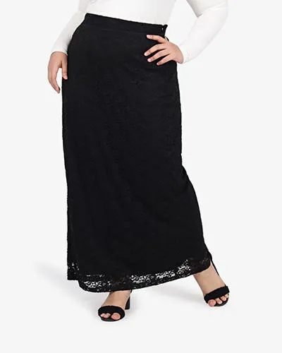 Lepaula Lace Long Pencil Skirt - Black Lining