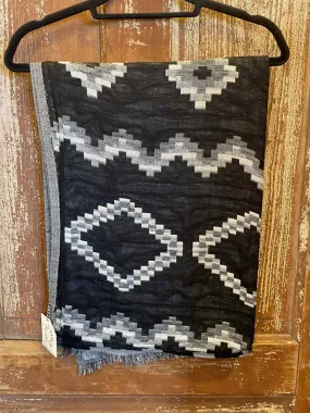 Lili Sidonio Black/White NWT Knit Scarf