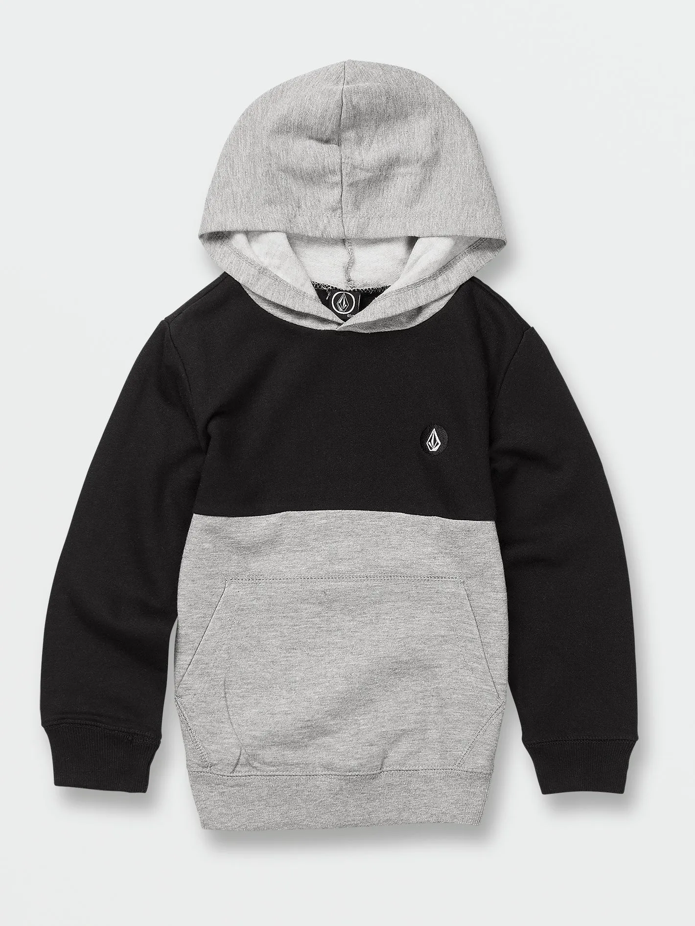 Little Boys Contrast Pullover Fleece Hoodie - Black