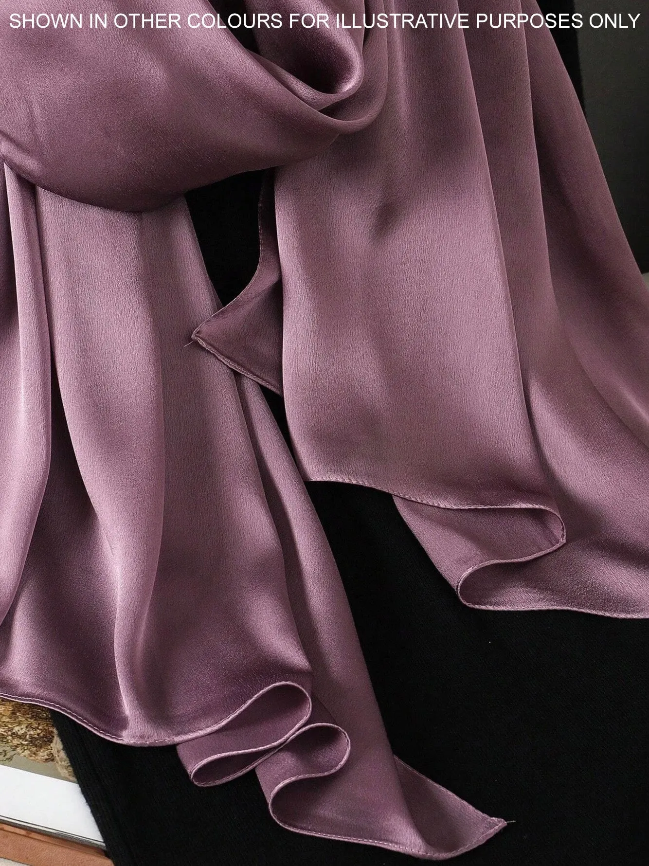 LONG PLAIN DARK GOLD SATIN SCARF SHAWL WRAP