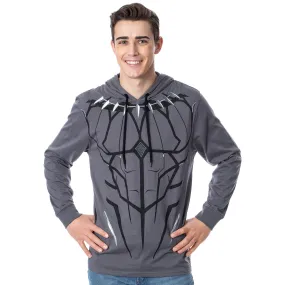 Marvel Men's Black Panther Costume Lightweight Pullover Hoodie