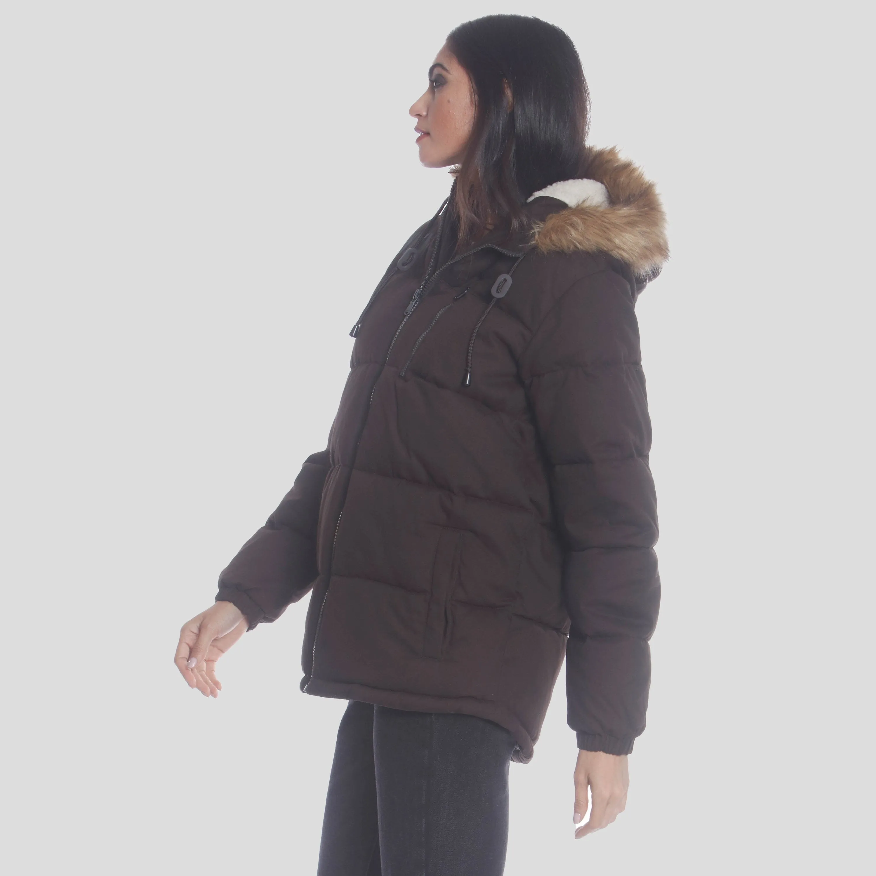 Members Only Women's Cotton Puffer Oversized Jacket