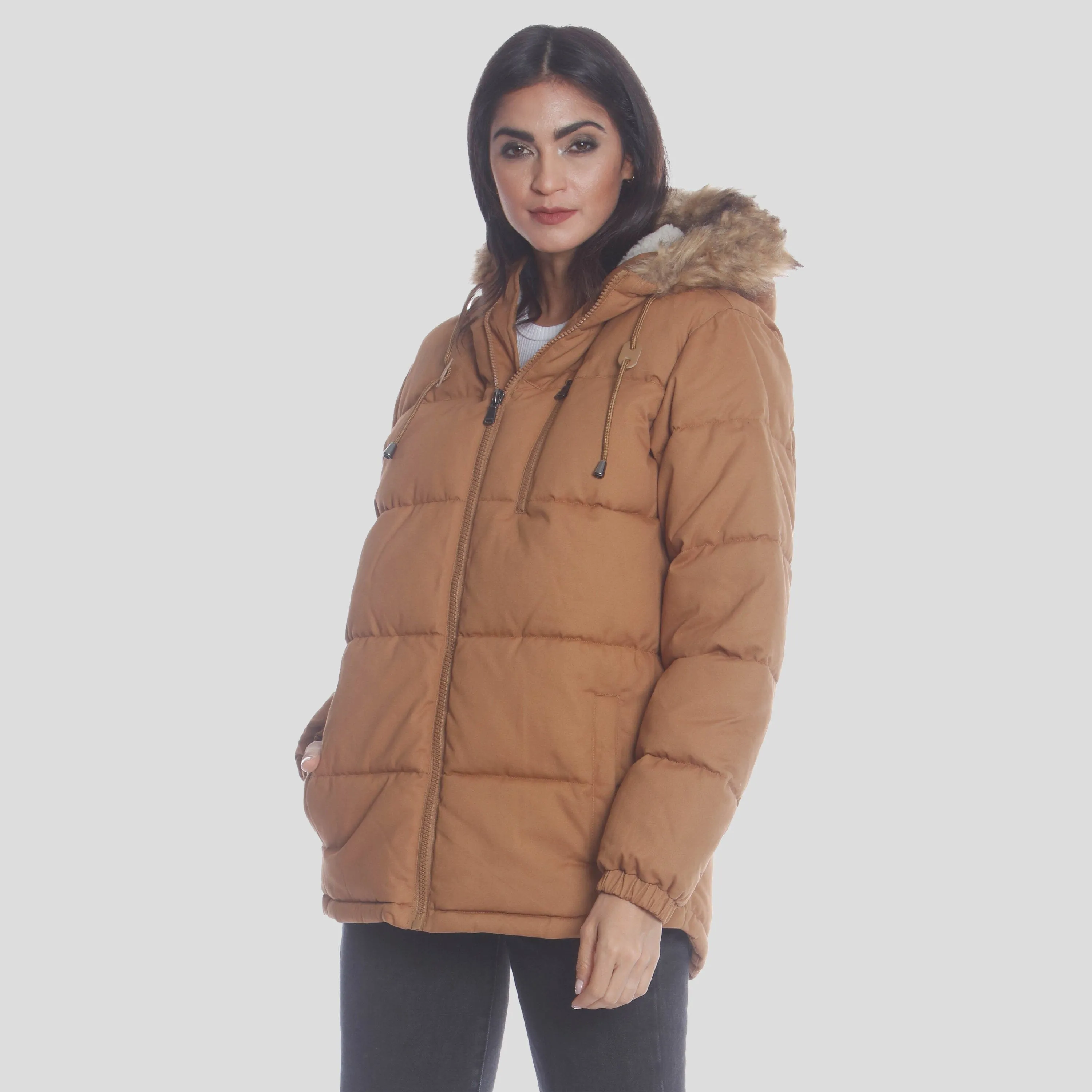 Members Only Women's Cotton Puffer Oversized Jacket