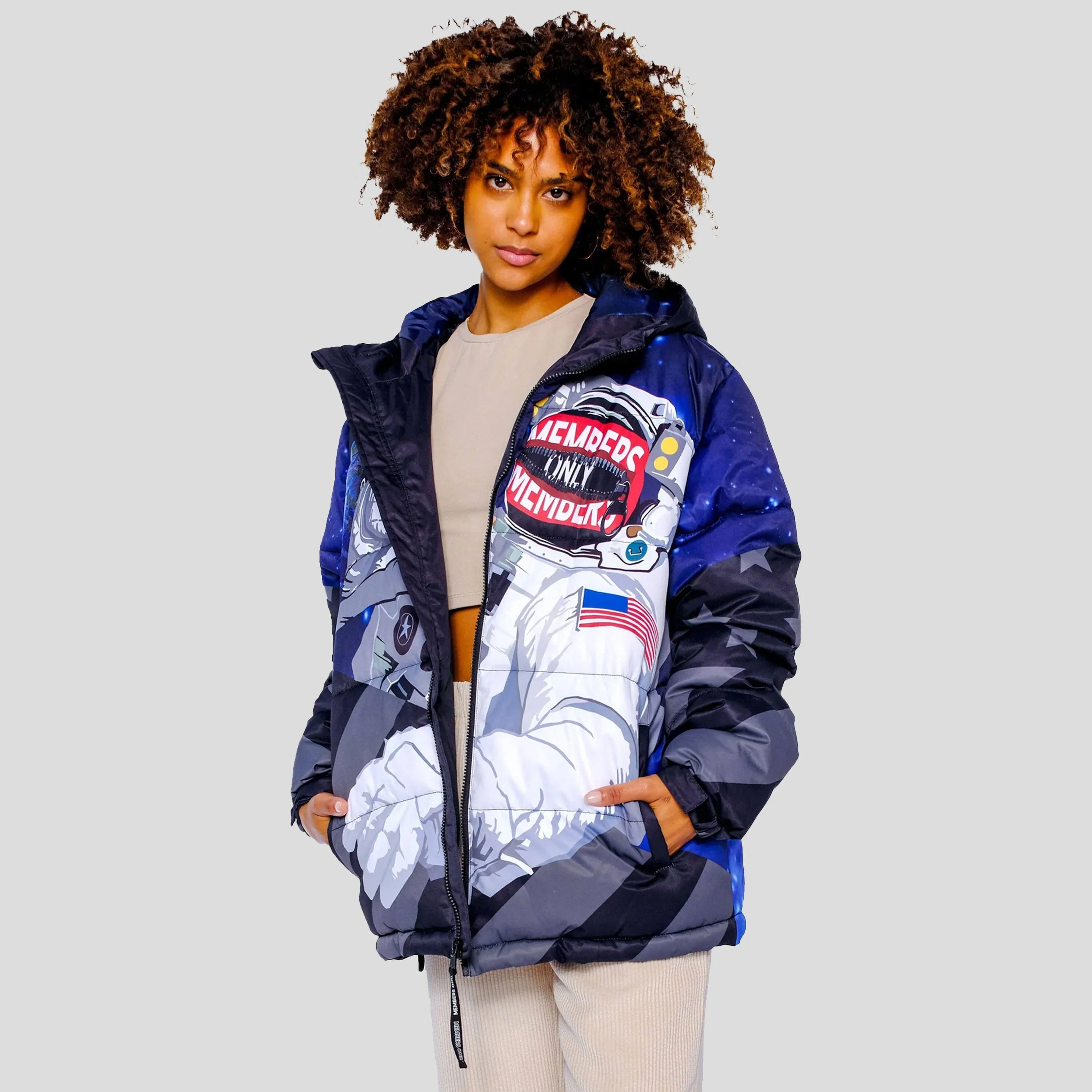 Members Only Women's Space Puffer Oversized Jacket