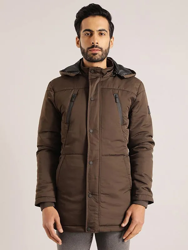 Men Solid Full Sleeve Parka Jacket