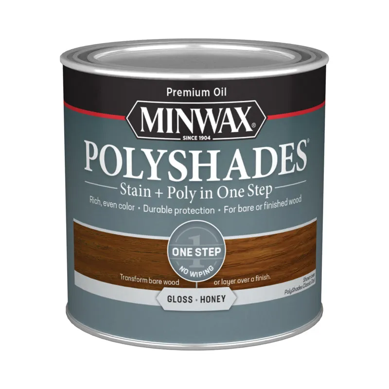 Minwax PolyShades Semi-Transparent Gloss Honey Oil-Based Stain/Polyurethane Finish 0.5 pt