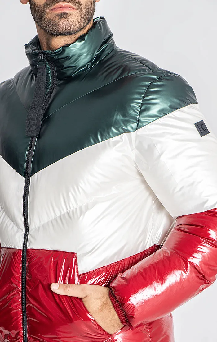 Multicolor Division Puffer Jacket