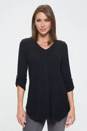 Nora soft V-neck Tunic Long Sleeve T-shirt