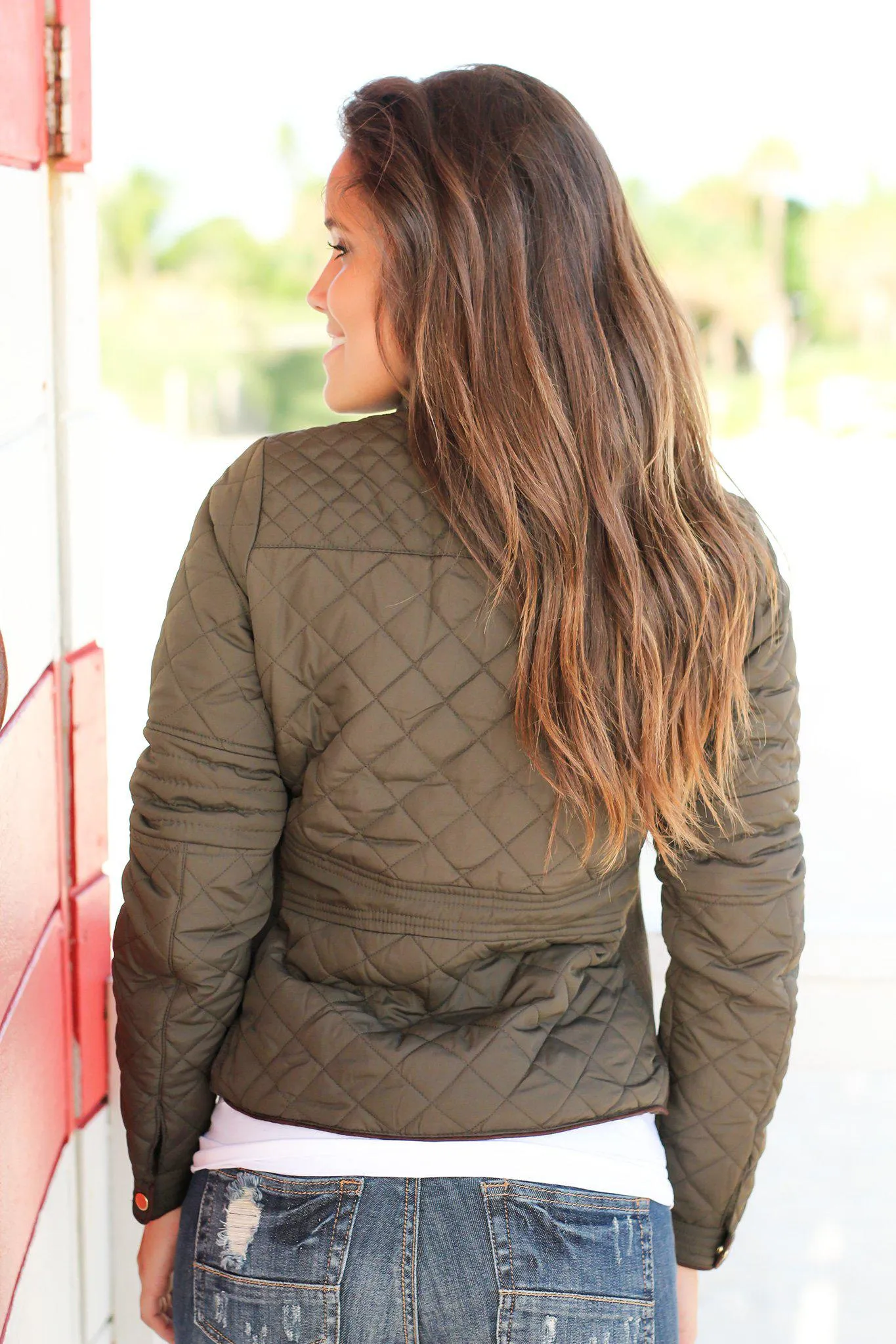 Olive Quilted Jacket